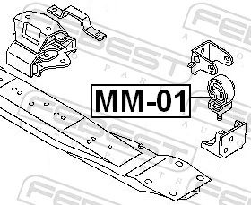 MM01 Febest Soporte de la caja de transferencia