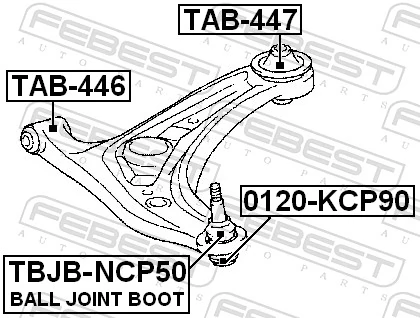 TAB447 Febest Silentblock de brazo de suspensión delantero inferior