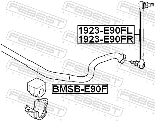 BMSBE90F Febest Buje de barra estabilizadora delantera