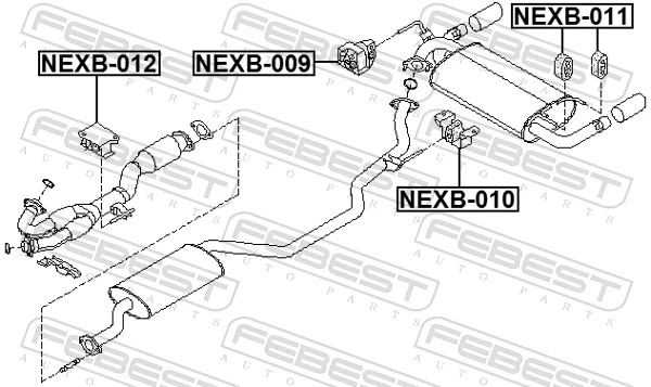NEXB009 Febest Soporte de escape