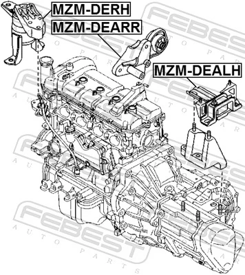 MZMDEALH Febest Soporte de motor izquierdo