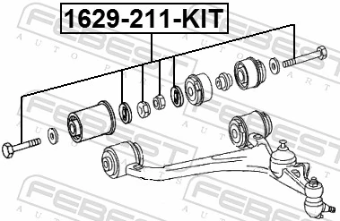 1629211KIT Febest Juego de pernos de fijación del brazo delantero