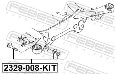 2329008KIT Febest Perno interior del brazo de caída trasero