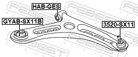 GYABSX11B Febest Silentblock de brazo de suspensión delantero inferior