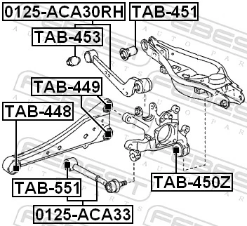 TAB551 Febest Buje del amortiguador delantero