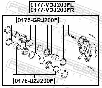  Kit de reparación de pinzas de freno Toyota Land Cruiser 