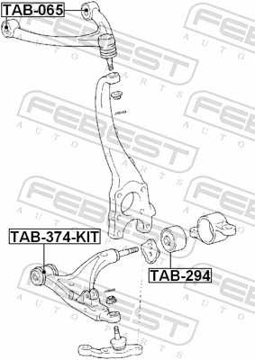 TAB374KIT Febest Silentblock de brazo de suspensión delantero inferior