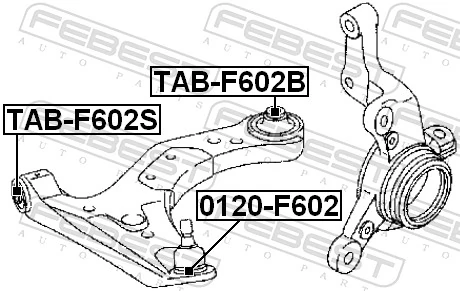 TABF602B Febest Silentblock de brazo de suspensión delantero inferior