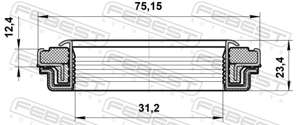 95RFW32751223X Febest Retén del semieje delantero derecho
