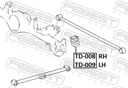 TD008 Febest Tope de muelle trasero