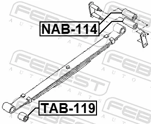 NAB114 Febest Silentblock delantero de ballesta trasera