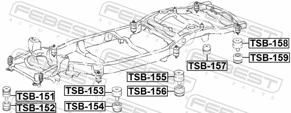 TSB152 Febest Cojín de bastidor