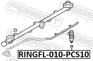 RINGFL010PCS10 Febest Arandela de asiento del inyector