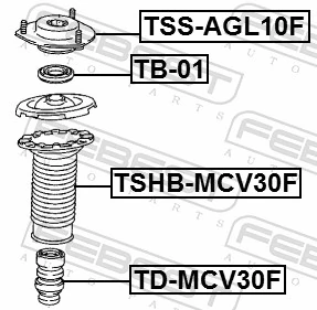 TSSAGL10F Febest Soporte del amortiguador delantero
