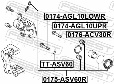0175ASV60R Febest Kit de reparación de frenos trasero