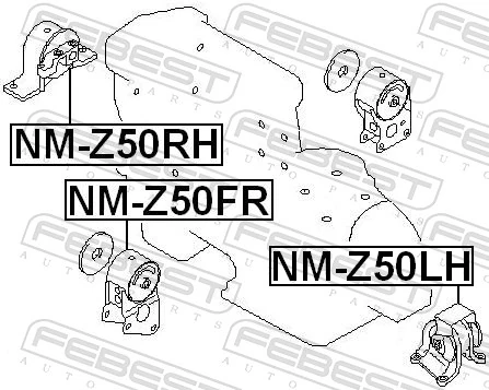 NMZ50FR Febest Soportes de motor delantero