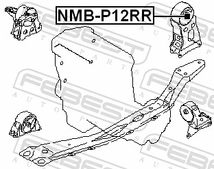 NMBP12RR Febest Soporte trasero de motor con silentblock