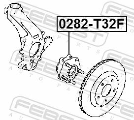 0282T32F Febest Cubo delantero