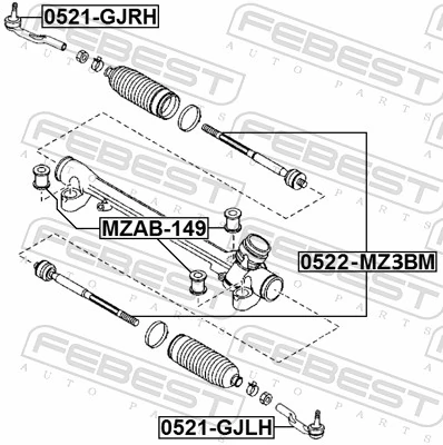 0522MZ3BM Febest Barra de direccion coche