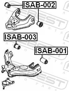 ISAB003 Febest Silentblock de brazo de suspensión delantero inferior