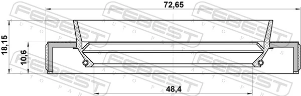 95HBY50731118L Febest Retén de salida trasero de la caja de transferencia