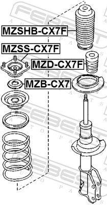 MZSSCX7F Febest Soporte del amortiguador delantero