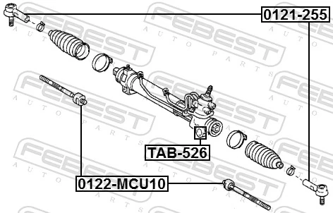 TAB526 Febest Silentblock de montaje de la cremallera de dirección
