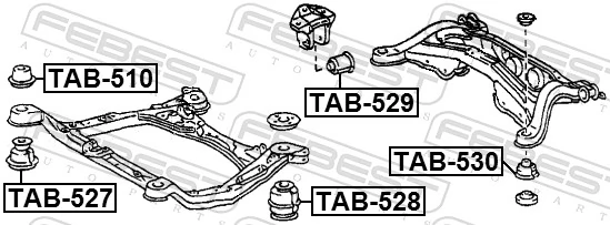 Silentblock del puente trasero para Lexus RX 300/330/350/400H U3