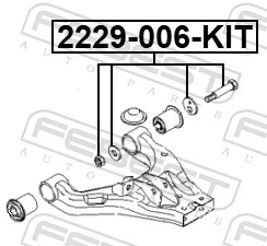 2229006KIT Febest Perno de fijación del brazo inferior delantero