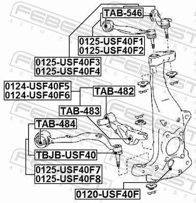 TAB483 Febest Silentblock de brazo de suspensión delantero inferior