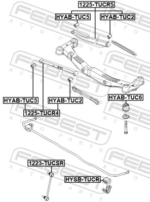 HYABTUC5 Febest Buje del brazo transversal trasero