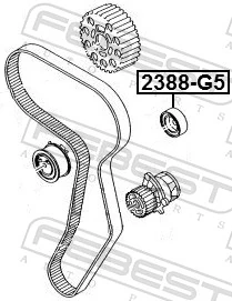 2388G5 Febest Polea tensora intermedio de correa dentada