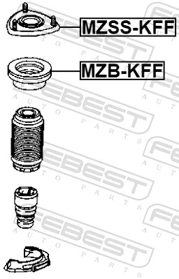 MZBKFF Febest Rodamiento, copela amortiguador delantero