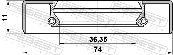 95GDS39741111R Febest Retén del piñón del diferencial trasero