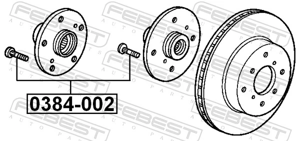 0384002 Febest Espárrago de rueda delantero