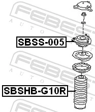 SBSS005 Febest Soporte amortiguador trasero