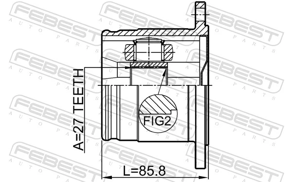0211S50R Febest Junta homocinética interior trasera