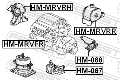 HMMRVRH Febest Soporte de motor derecho