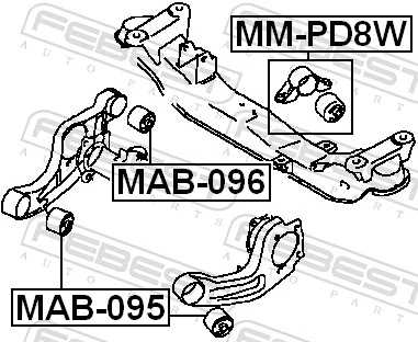 MMPD8W Febest Silentblock del soporte del diferencial trasero
