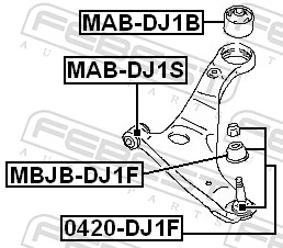 MABDJ1S Febest Silentblock de brazo de suspensión delantero inferior