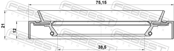 95HDS40751221R Febest Retén del piñón del diferencial trasero