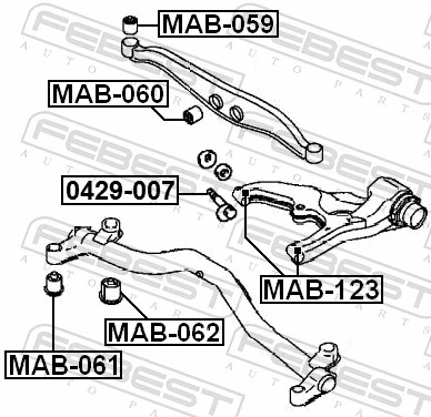 MAB123 Febest Buje del brazo inferior trasero