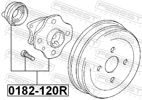 0182120R Febest Buje de rueda trasero