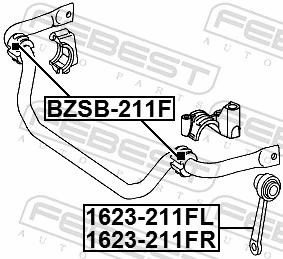 BZSB211F Febest Buje de barra estabilizadora delantera