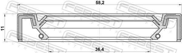 95IBS38581111L Febest Retén de salida trasero de la caja de transferencia