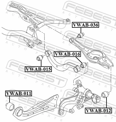Buje del brazo inferior trasero 5Q0505171 VAG