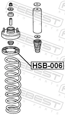 HSB006 Febest Aislador de resorte delantero superior