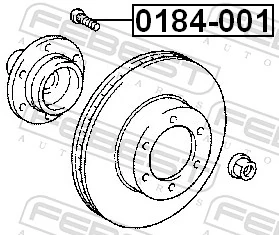 0184001 Febest Espárrago de rueda delantero