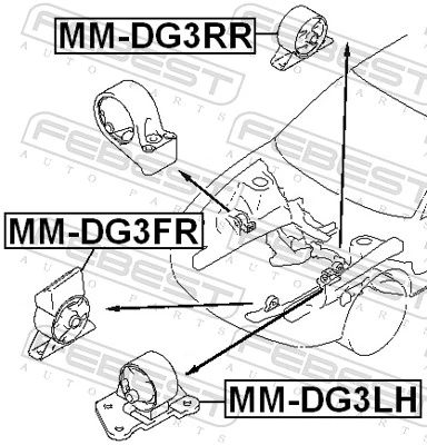 MMDG3LH Febest Soporte de motor izquierdo