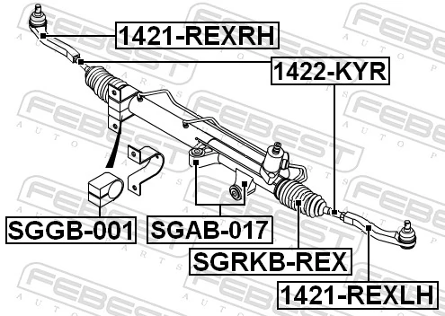 1422KYR Febest Barra de direccion coche